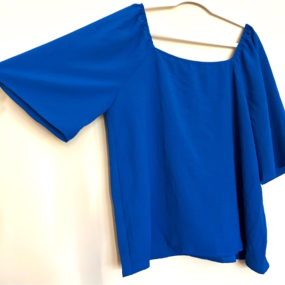NEW A Love Story Women’s Elegant Royal Blue Blouse with Silver Accent - Picture 7 of 7